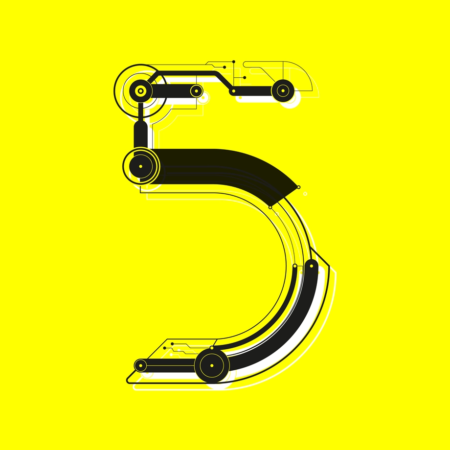 Vektorillustrationen von Kapitelzahlen #5